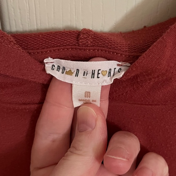 Kids Crown of Hearts Burnt Orange/Red Hoodie - Picture 3 of 3